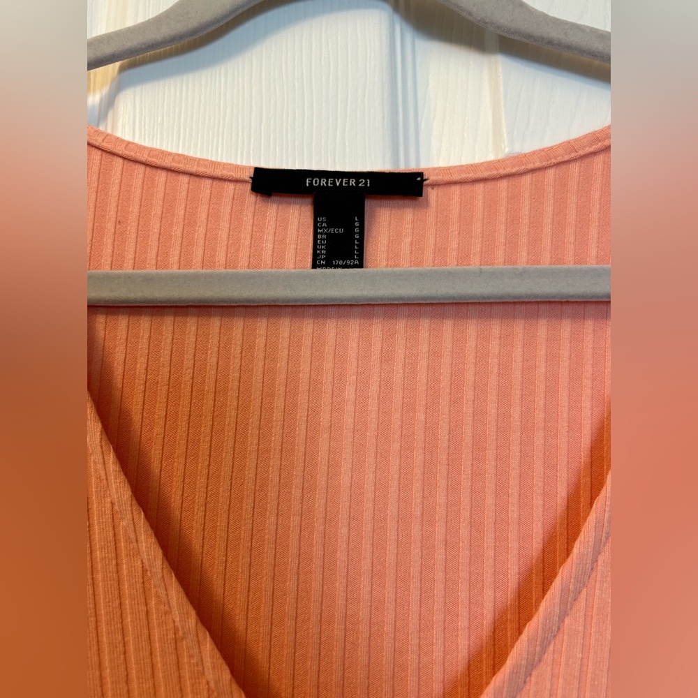 Forever 21 Coral V-Neck Dress - Picture 9 of 9